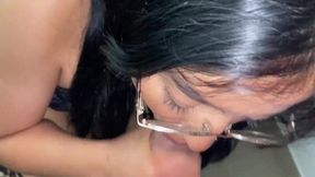 Watch my brother-in-law pound me with his hard cock while wearing sexy lingerie and glasses