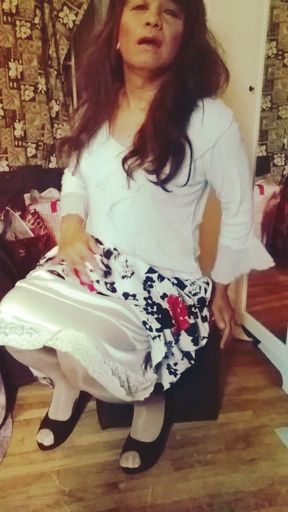 JhazmeenaCD Showing Slip  &amp; Lavender Bra &amp; Lace Panty