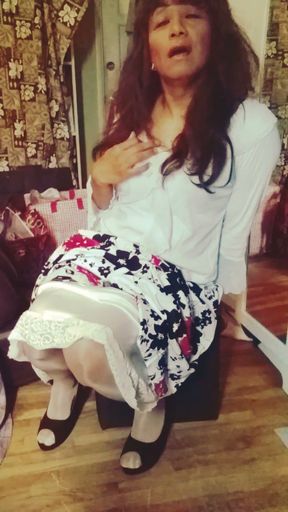 JhazmeenaCD Showing Slip  &amp; Lavender Bra &amp; Lace Panty