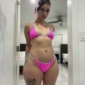 Bikini brat edition- 
pretty cotton candy bikini🩵🩷assworship