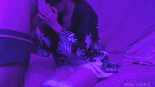Sweet Gothic School sluts give me a Soft Oral Sex and I Cum into her Mouth Cumshot Ponytail