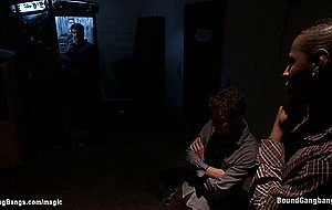 Huge tits stripper interracial gangbang