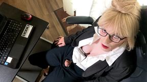 Secretary Slut Miss Helena - Instead of Dictation She Gets Her Own Sperm in Her Face!
