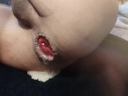 Cum Whore Pushes Out Loads