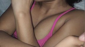 Naughty Latina gets ballsucked and drinks piss in bed