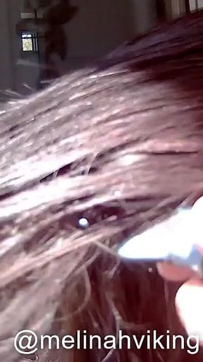 Brunette Hair Brushing