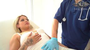 The Little Blonde Goes to the Doctor and Cures Her with Her Huge Cock