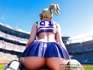 CG Animation : Overwatch - Compassion Cheerleader Uniform Fuked In Football Stadium Uncensored Anime