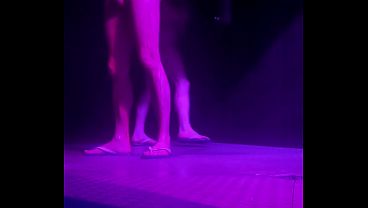 Amateur guys caught in the gym'_s public shower - one of them gets hard, tries a quick handjob, and leaves. The other one pees