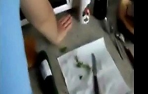 Fucking  cuming on my stepmoms ass while shes in the kitchen
