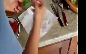 Fucking  cuming on my stepmoms ass while shes in the kitchen