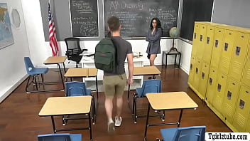 Horny student barebacks Trans teacher