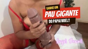 MRS. CLAUS SAT ON THE BROWN DILDO