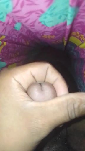 Close up masturbation under the blanket