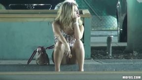 Stranded Teens - Hungry Blonde Dixie Belle Bounces on Bruno Cock After a Gas Station Bathroom Pickup