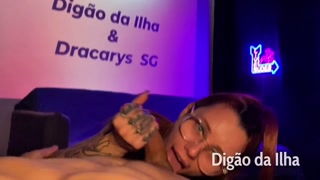 Brazilian teen loves to swallow drooling cock