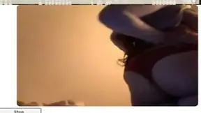 Egyptian beauty shows her big tits on webcam