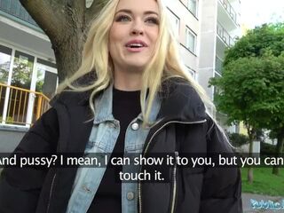 Public Agent Hawt blond student drilled doggystyle in forest for money