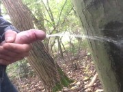 Taking a pee against a tree in public