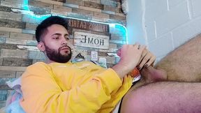 jerking off, lots of precum, hard as rock and strong orgasm