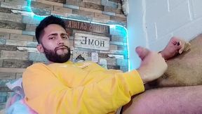 jerking off, lots of precum, hard as rock and strong orgasm