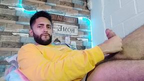 jerking off, lots of precum, hard as rock and strong orgasm