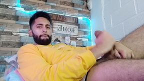 jerking off, lots of precum, hard as rock and strong orgasm