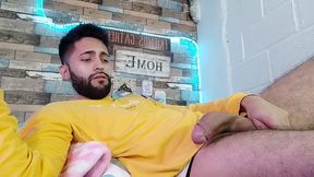 jerking off, lots of precum, hard as rock and strong orgasm