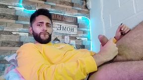 jerking off, lots of precum, hard as rock and strong orgasm