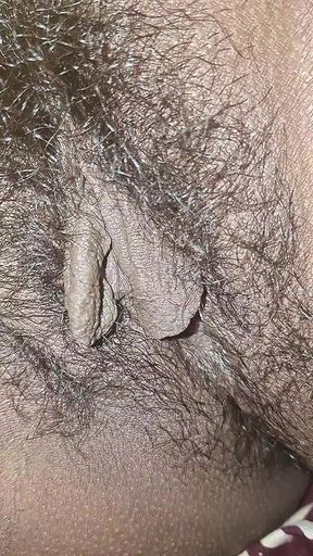 The village woman is showing her large pussy