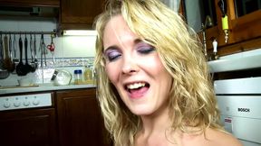 Lucky Guy Bangs Beautiful Blonde Babe In The Kitchen