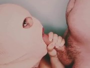 Pink Masked DSL Bandit Sucks Cedeh Off And Plays With His Cum