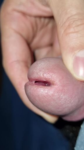 Hairy giving a hello on a hard cock handjob