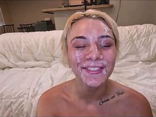 Charming Blond Ellie Smoke Gets a Giant Facial