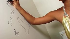 angel cummings blowjob and facial from gloryhole