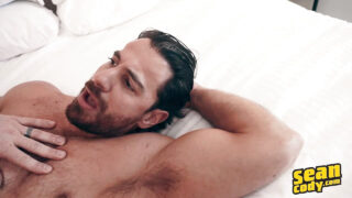 Holden Beau slurps Hayden Harding’s huge dick then takes it deep in his ass