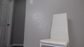 BLONDE RED LIP HIGH HEEL LINGERIE STOCKING DILDO MASTURBATION JOI