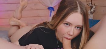 Blowjob Lover Gags on Every Inch of Her Man