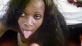 Ebony sugarbaby begs for cum in her mouth from european sugardaddy