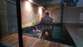 Friend betrayed after steamy pool session with huge natural tits