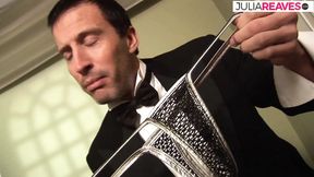 Big tits ebony rides a huge cock to an ass cumshot