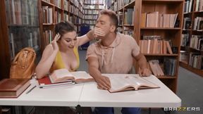 Cheating boyfriend is fucking with his gf Lily Lou and a librarian Siri Dahl to find a compromise