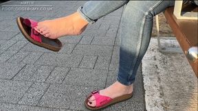 Dangling and losing my Birkenstock sandals on a walk