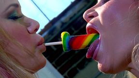 big tits lesbian blondes shyla stylez and tyler faith share their favorite treat