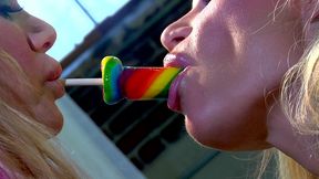 big tits lesbian blondes shyla stylez and tyler faith share their favorite treat