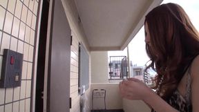 Bitch masturbates with a vibrator then bends over for a deep thrust