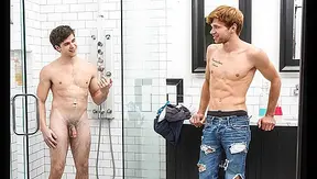 Will Braun Strokes Next to Dalton Briggs in the Bathroom - Straight Turned Gay
