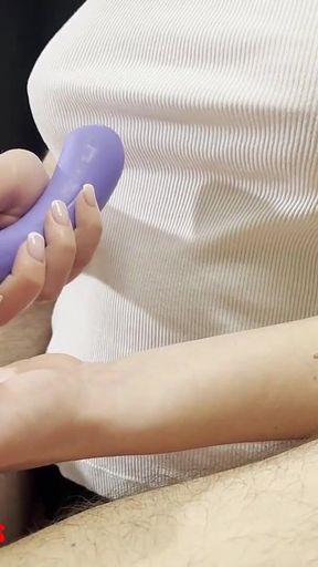 She Brought Cuckold to Orgasm Even in the Chastity Cage