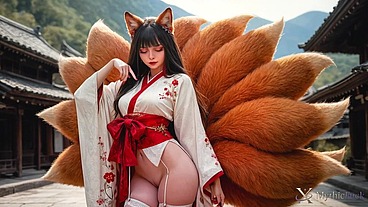 He caught kitsune girl masturbating in his room and fucked this sassy fox-girl in every hole!! [AI]