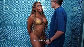 The busty, big-boobed Latina thought the hammam wasn't heated enough and asked for help